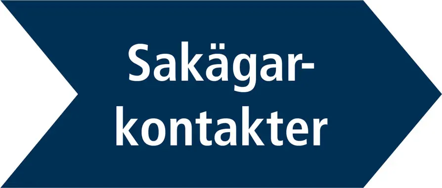 Blå processpil med texten Sakägarkontakter