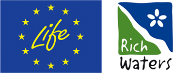 Logotyp för EU-projektet Life IP Rich Waters som är Sveriges största projekt för bättre vatten