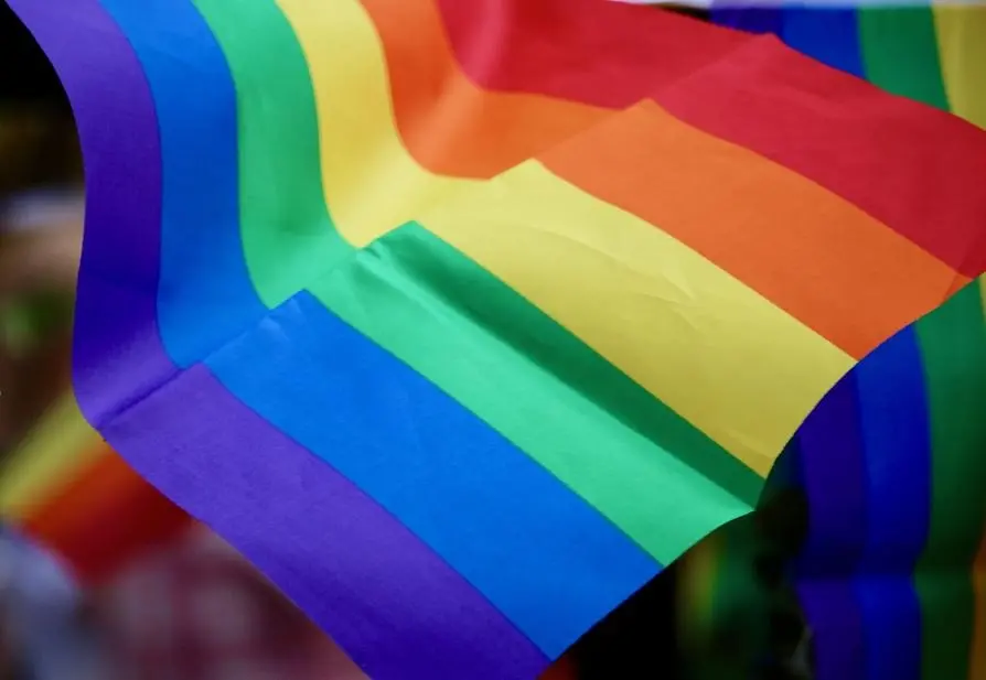 Bild på en regnbågsfärgad flagga, som illustration till föreställningen om HBTQ+.