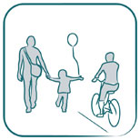Symbolbild för strategin Enkelt att gå och cykla