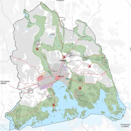 Kartbild över Västerås kommun i översiktsplanens karttjänst.