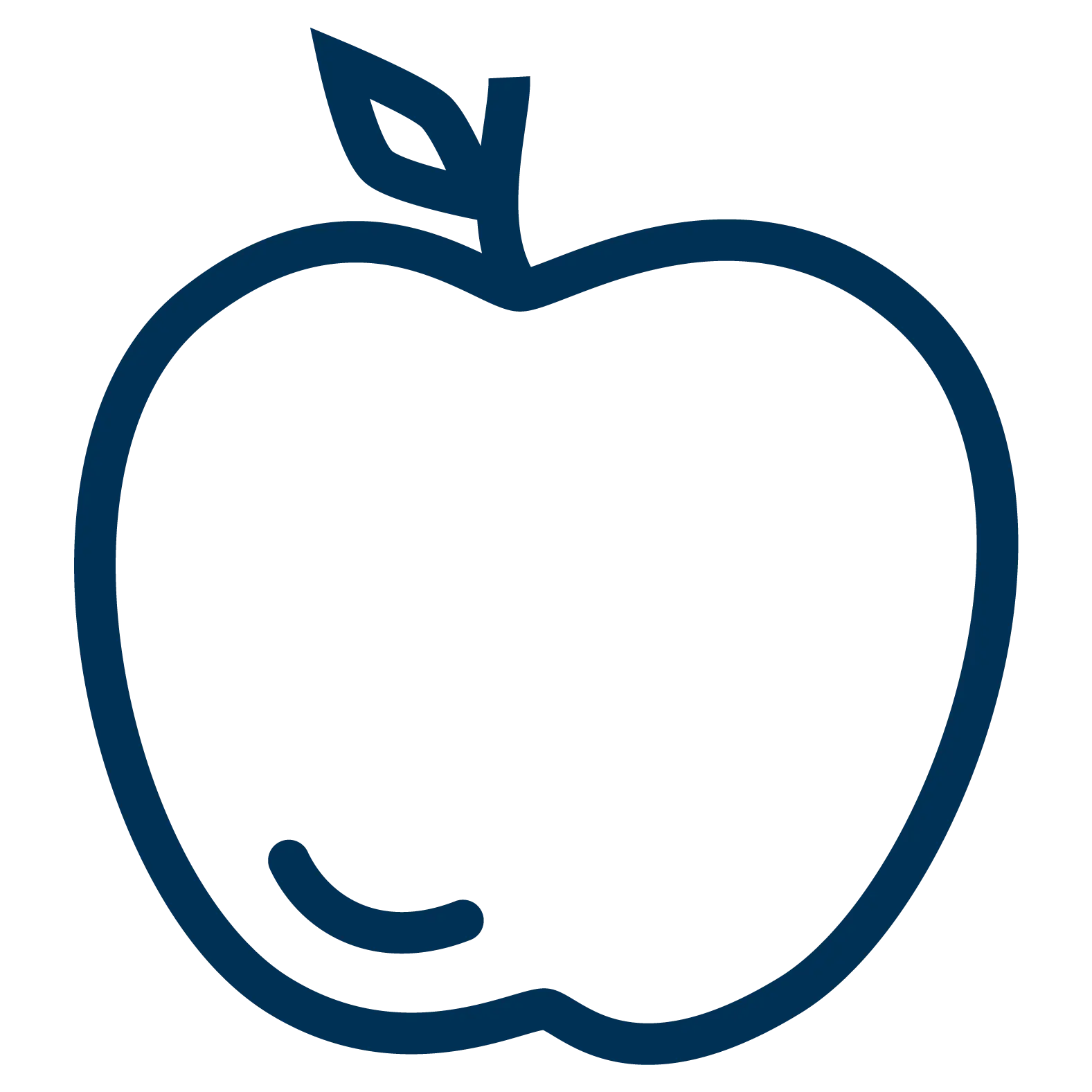 Grafisk bild i form av ett äpple för Pedagogiska priset och Skolledarpriset